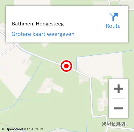 Locatie op kaart van de 112 melding:  Bathmen, Hoogesteeg op 23 oktober 2016 21:09