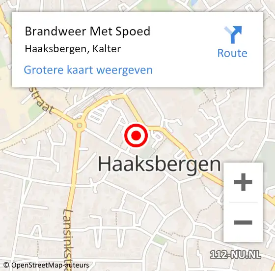 Locatie op kaart van de 112 melding: Brandweer Met Spoed Naar Haaksbergen, Kalter op 23 oktober 2016 21:20