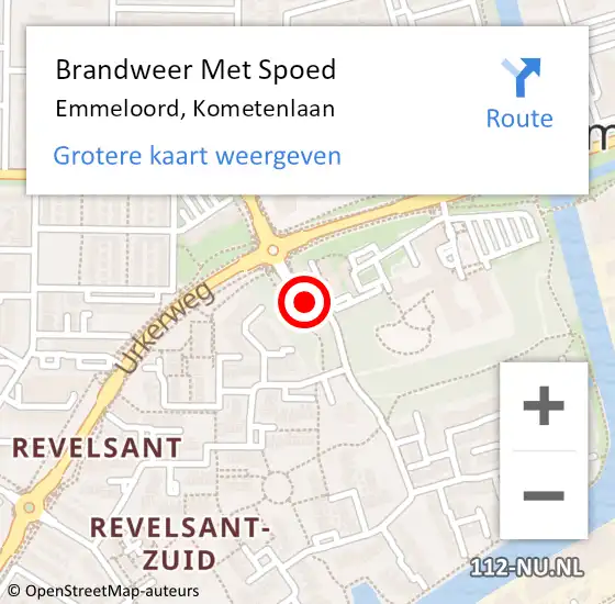 Locatie op kaart van de 112 melding: Brandweer Met Spoed Naar Emmeloord, Kometenlaan op 23 oktober 2016 21:36