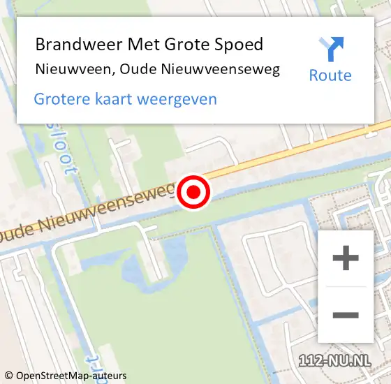 Locatie op kaart van de 112 melding: Brandweer Met Grote Spoed Naar Nieuwveen, Oude Nieuwveenseweg op 23 oktober 2016 22:20