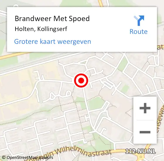Locatie op kaart van de 112 melding: Brandweer Met Spoed Naar Holten, Kollingserf op 23 oktober 2016 22:39