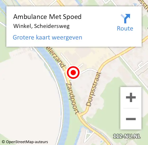 Locatie op kaart van de 112 melding: Ambulance Met Spoed Naar Winkel, Scheidersweg op 24 oktober 2016 06:50