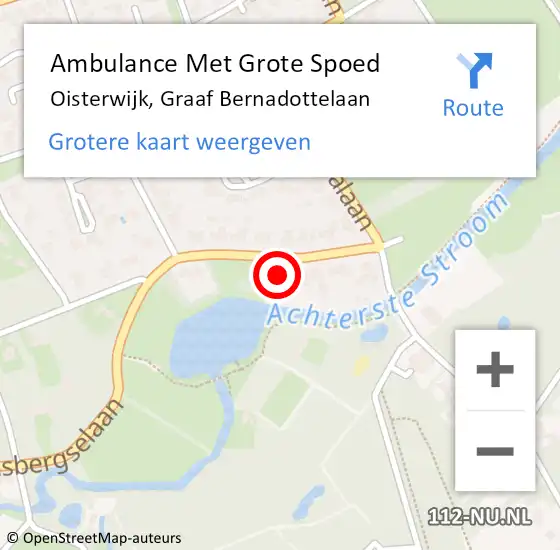 Locatie op kaart van de 112 melding: Ambulance Met Grote Spoed Naar Oisterwijk, Graaf Bernadottelaan op 24 oktober 2016 06:52