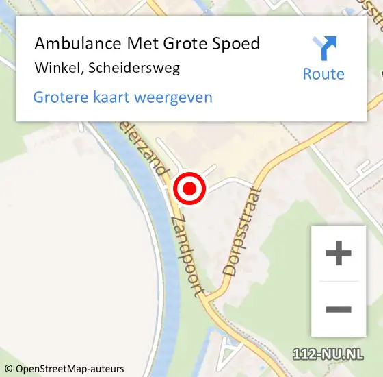 Locatie op kaart van de 112 melding: Ambulance Met Grote Spoed Naar Winkel, Scheidersweg op 24 oktober 2016 06:53