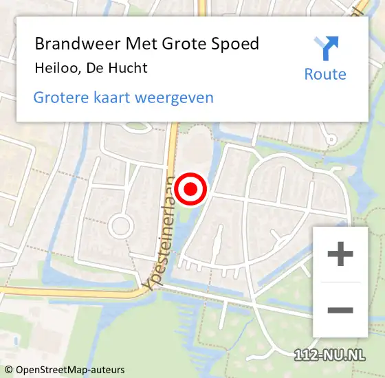 Locatie op kaart van de 112 melding: Brandweer Met Grote Spoed Naar Heiloo, De Hucht op 31 december 2013 12:00