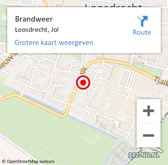 Locatie op kaart van de 112 melding: Brandweer Loosdrecht, Jol op 24 oktober 2016 09:37