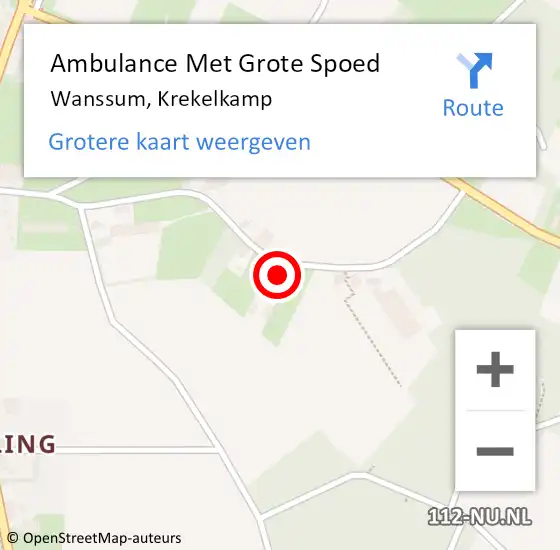 Locatie op kaart van de 112 melding: Ambulance Met Grote Spoed Naar Wanssum, Krekelkamp op 24 oktober 2016 10:02