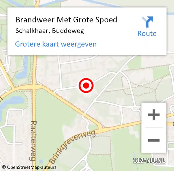 Locatie op kaart van de 112 melding: Brandweer Met Grote Spoed Naar Schalkhaar, Buddeweg op 24 oktober 2016 11:37