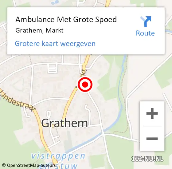 Locatie op kaart van de 112 melding: Ambulance Met Grote Spoed Naar Grathem, Markt op 17 september 2013 18:43