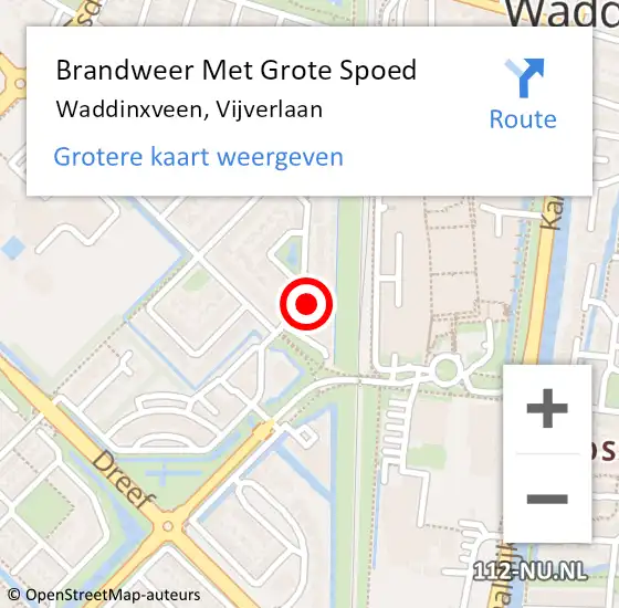 Locatie op kaart van de 112 melding: Brandweer Met Grote Spoed Naar Waddinxveen, Vijverlaan op 31 december 2013 12:15