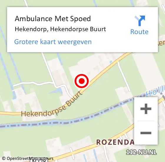 Locatie op kaart van de 112 melding: Ambulance Met Spoed Naar Hekendorp, Hekendorpse Buurt op 24 oktober 2016 12:17