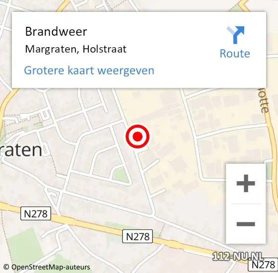 Locatie op kaart van de 112 melding: Brandweer Margraten, Holstraat op 31 december 2013 12:17