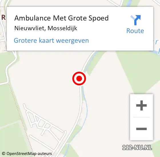 Locatie op kaart van de 112 melding: Ambulance Met Grote Spoed Naar Nieuwvliet, Mosseldijk op 24 oktober 2016 14:07