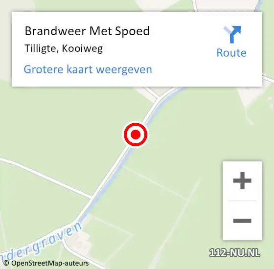 Locatie op kaart van de 112 melding: Brandweer Met Spoed Naar Tilligte, Kooiweg op 24 oktober 2016 14:16