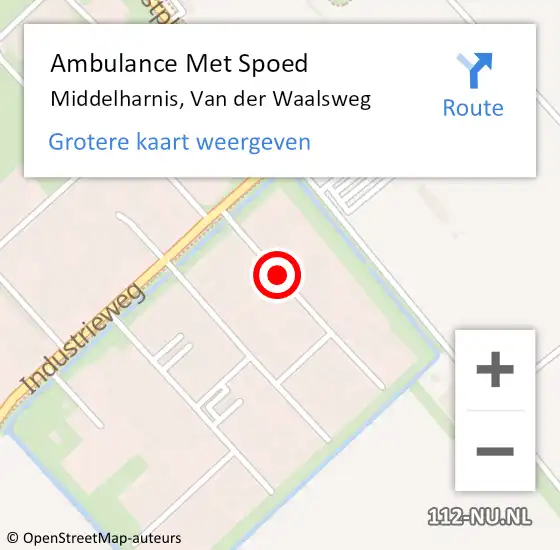 Locatie op kaart van de 112 melding: Ambulance Met Spoed Naar Middelharnis, Van der Waalsweg op 24 oktober 2016 15:26