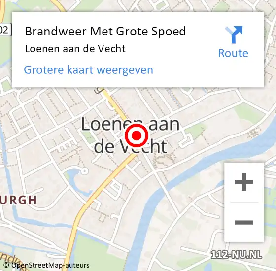 Locatie op kaart van de 112 melding: Brandweer Met Grote Spoed Naar Loenen aan de Vecht op 24 oktober 2016 18:10