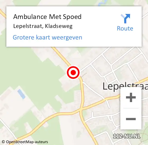 Locatie op kaart van de 112 melding: Ambulance Met Spoed Naar Lepelstraat, Kladseweg op 24 oktober 2016 19:44