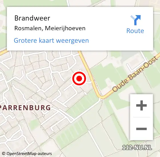 Locatie op kaart van de 112 melding: Brandweer Rosmalen, Meierijhoeven op 31 december 2013 12:42