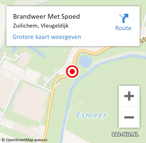 Locatie op kaart van de 112 melding: Brandweer Met Spoed Naar Zuilichem, Vleugeldijk op 24 oktober 2016 20:51