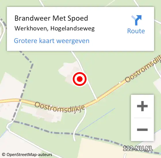 Locatie op kaart van de 112 melding: Brandweer Met Spoed Naar Werkhoven, Hogelandseweg op 24 oktober 2016 21:52