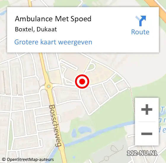 Locatie op kaart van de 112 melding: Ambulance Met Spoed Naar Boxtel, Dukaat op 24 oktober 2016 22:26