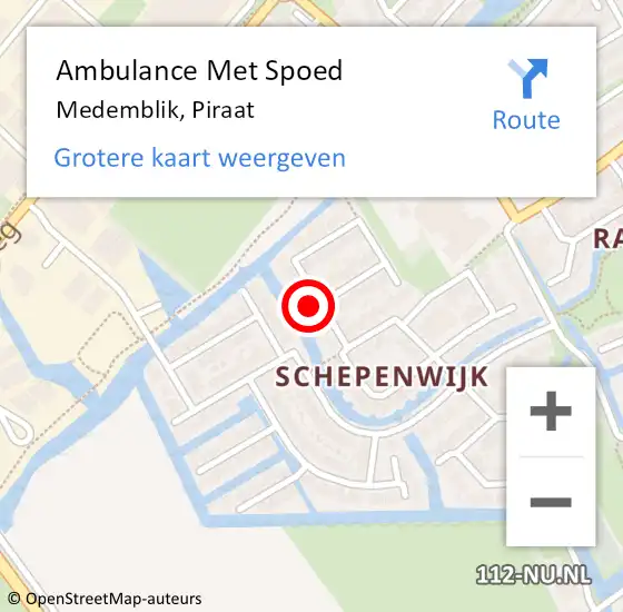 Locatie op kaart van de 112 melding: Ambulance Met Spoed Naar Medemblik, Piraat op 25 oktober 2016 00:38
