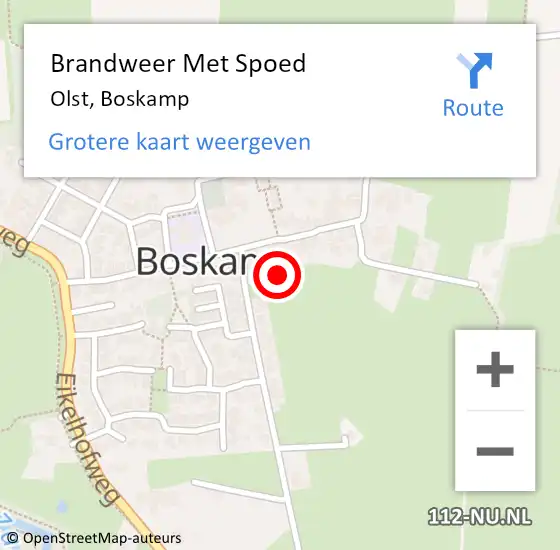 Locatie op kaart van de 112 melding: Brandweer Met Spoed Naar Boskamp op 31 december 2013 12:54