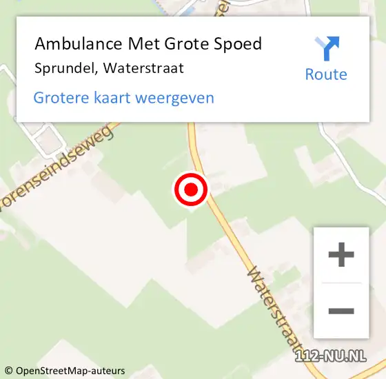 Locatie op kaart van de 112 melding: Ambulance Met Grote Spoed Naar Sprundel, Waterstraat op 25 oktober 2016 09:19