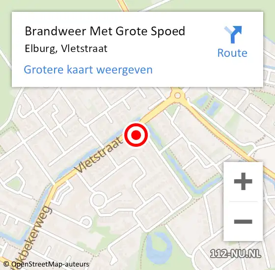 Locatie op kaart van de 112 melding: Brandweer Met Grote Spoed Naar Elburg, Vletstraat op 25 oktober 2016 10:40