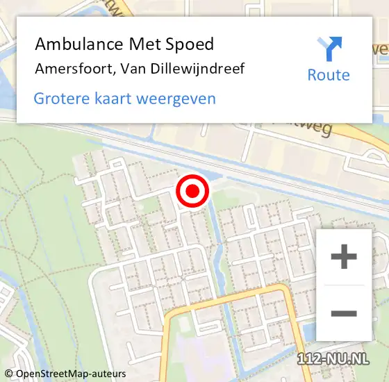 Locatie op kaart van de 112 melding: Ambulance Met Spoed Naar Amersfoort, Van Dillewijndreef op 25 oktober 2016 12:31