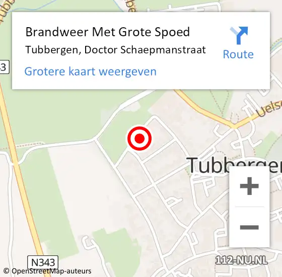 Locatie op kaart van de 112 melding: Brandweer Met Grote Spoed Naar Tubbergen, Doctor Schaepmanstraat op 25 oktober 2016 14:24