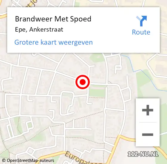 Locatie op kaart van de 112 melding: Brandweer Met Spoed Naar Epe, Ankerstraat op 31 december 2013 13:15