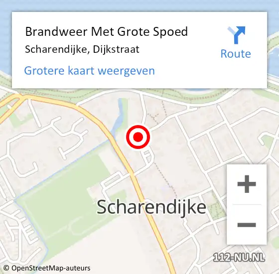 Locatie op kaart van de 112 melding: Brandweer Met Grote Spoed Naar Scharendijke, Dijkstraat op 25 oktober 2016 15:45