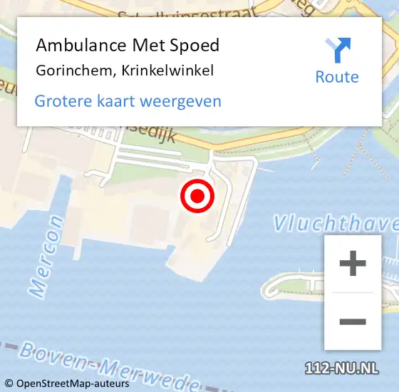 Locatie op kaart van de 112 melding: Ambulance Met Spoed Naar Gorinchem, Krinkelwinkel op 25 oktober 2016 15:49