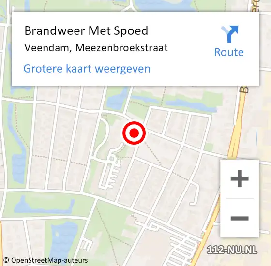 Locatie op kaart van de 112 melding: Brandweer Met Spoed Naar Veendam, Meezenbroekstraat op 31 december 2013 13:20