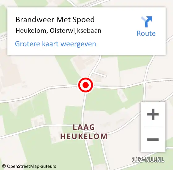 Locatie op kaart van de 112 melding: Brandweer Met Spoed Naar Heukelom, Oisterwijksebaan op 25 oktober 2016 18:34