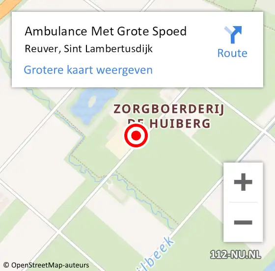 Locatie op kaart van de 112 melding: Ambulance Met Grote Spoed Naar Reuver, Sint Lambertusdijk op 25 oktober 2016 19:12