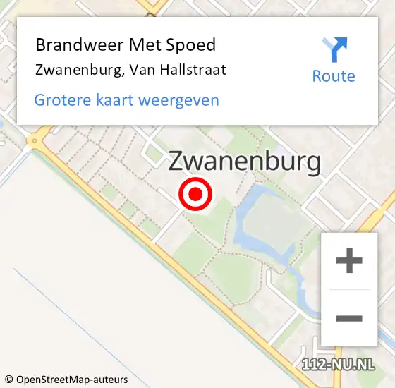 Locatie op kaart van de 112 melding: Brandweer Met Spoed Naar Zwanenburg, Van Hallstraat op 31 december 2013 13:30