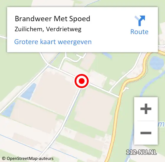 Locatie op kaart van de 112 melding: Brandweer Met Spoed Naar Zuilichem, Verdrietweg op 25 oktober 2016 21:18