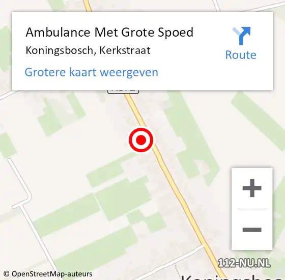 Locatie op kaart van de 112 melding: Ambulance Met Grote Spoed Naar Koningsbosch, Kerkstraat op 26 oktober 2016 04:47