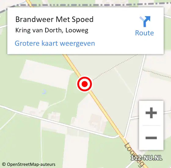 Locatie op kaart van de 112 melding: Brandweer Met Spoed Naar Kring van Dorth, Looweg op 26 oktober 2016 07:29