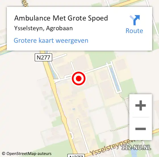 Locatie op kaart van de 112 melding: Ambulance Met Grote Spoed Naar Ysselsteyn, Agrobaan op 26 oktober 2016 11:34