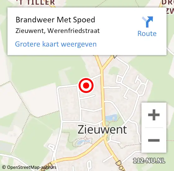 Locatie op kaart van de 112 melding: Brandweer Met Spoed Naar Zieuwent, Werenfriedstraat op 31 december 2013 13:58