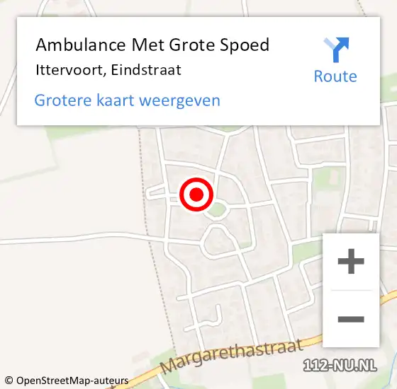 Locatie op kaart van de 112 melding: Ambulance Met Grote Spoed Naar Ittervoort, Eindstraat op 26 oktober 2016 13:39