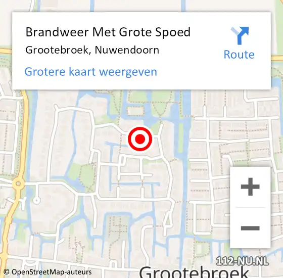 Locatie op kaart van de 112 melding: Brandweer Met Grote Spoed Naar Grootebroek, Nuwendoorn op 31 december 2013 14:04