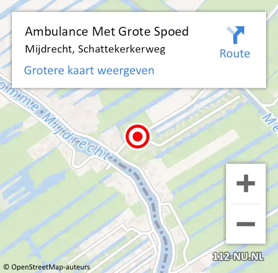 Locatie op kaart van de 112 melding: Ambulance Met Grote Spoed Naar Mijdrecht, Schattekerkerweg op 26 oktober 2016 14:45