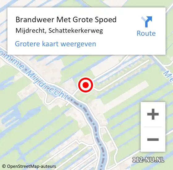 Locatie op kaart van de 112 melding: Brandweer Met Grote Spoed Naar Mijdrecht, Schattekerkerweg op 26 oktober 2016 14:46