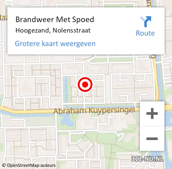 Locatie op kaart van de 112 melding: Brandweer Met Spoed Naar Hoogezand, Nolensstraat op 26 oktober 2016 15:00