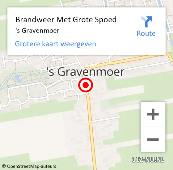 Locatie op kaart van de 112 melding: Brandweer Met Grote Spoed Naar 's Gravenmoer op 31 december 2013 14:07