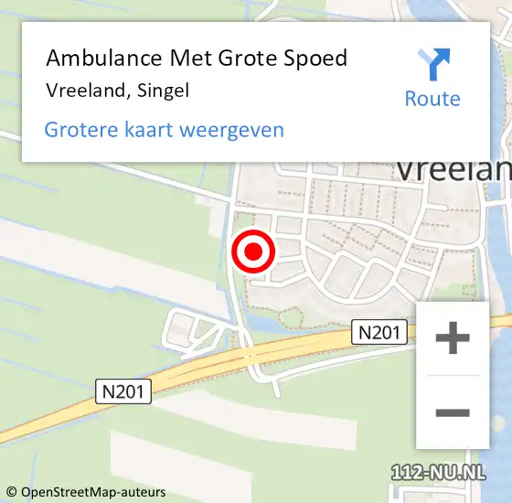 Locatie op kaart van de 112 melding: Ambulance Met Grote Spoed Naar Vreeland, Singel op 26 oktober 2016 17:51